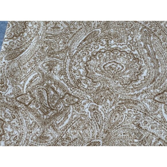 Paisley Pattern Beige & White Fabric 9x38" Cotton Material For Crafting Sewing U - Picture 2 of 6